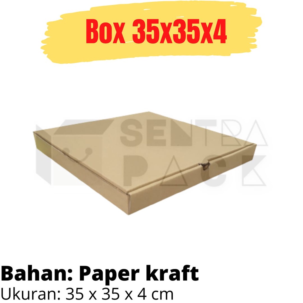 Box 35X35X4cm Kardus Karton Polos Pizza Hampers sentrapackmalang