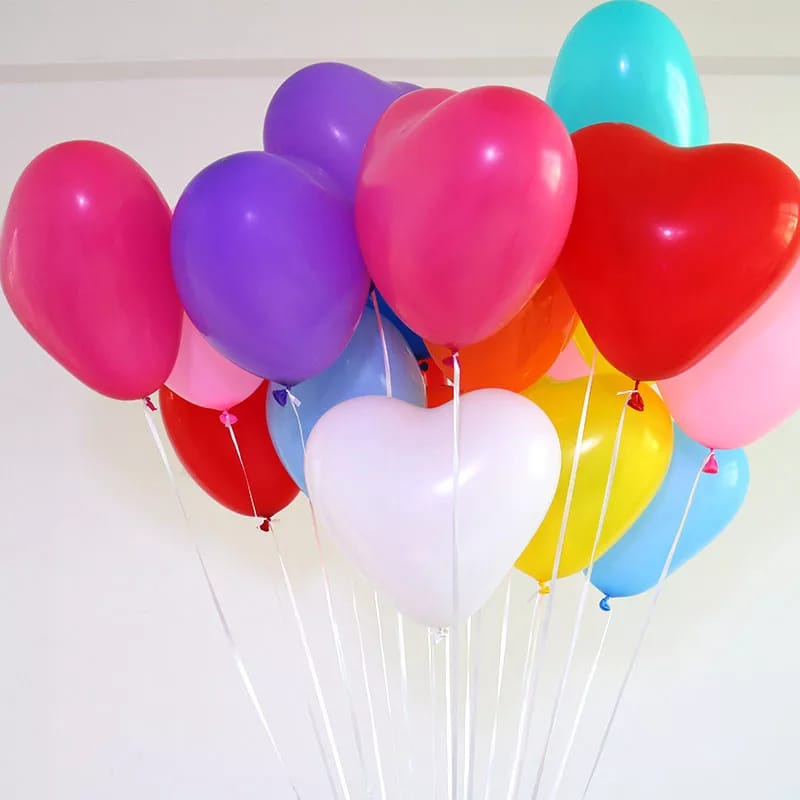 YAMATA- BALON HATI WARNA WARNI ISI 10 PCS/ BALON MAINAN ANAK / BALON DEKORASI