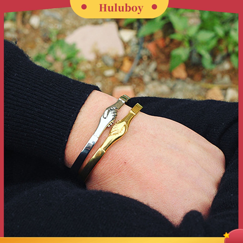 Hu Hu Hu Hu Hu Alat Bantu Pasang Kacamata♡ Gelang Bangle Open Cuff Bahan Titanium Steel Gaya Vintage Untuk Wanita