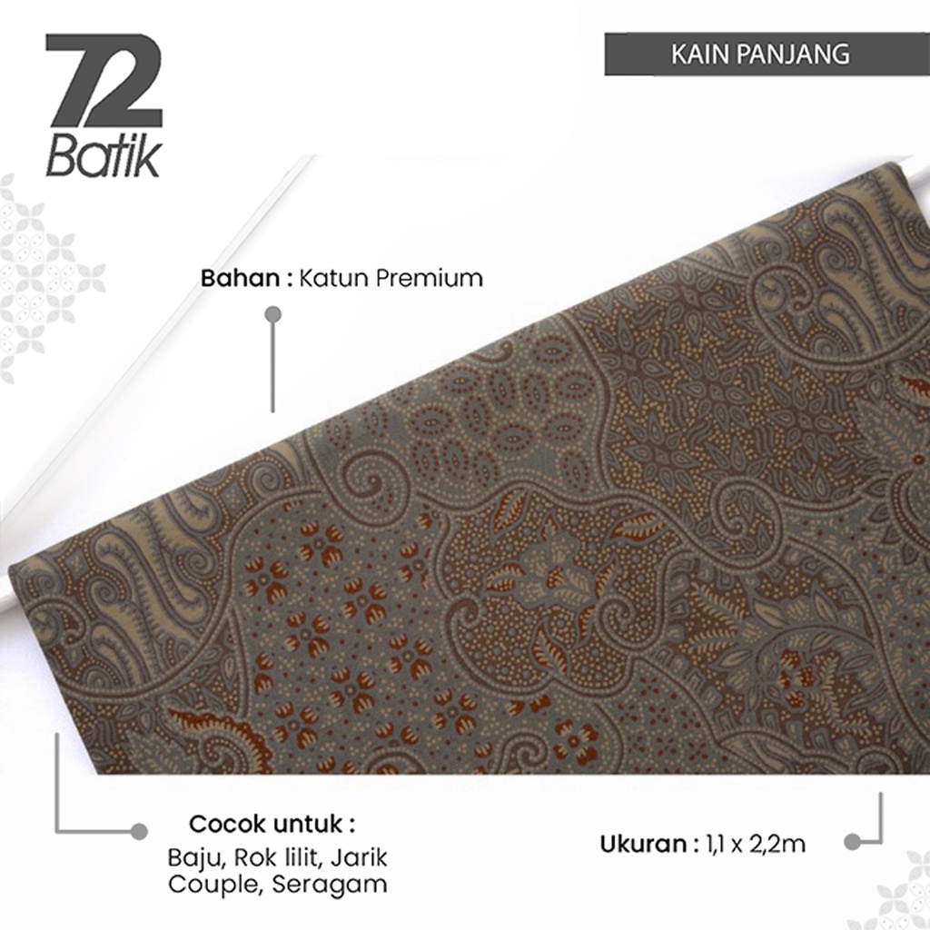 JARIK BATIK Premium Bahan Katun Motif Sekar Jagad Warna Hijau Alam Dark Sea Green 726226 CAP 72 - Ka