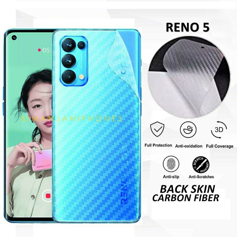 Garskin Oppo Reno 5 Skin Carbon Back Protection Reno5