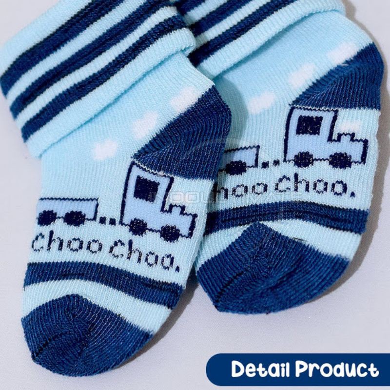 3pcs kaos kaki bayi 0-12 bulan cotton tebal perempuan laki-laki motif Random