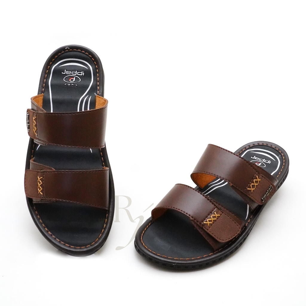 JEDDI [DPK 201] Sandal Selop Pria Kasual Slide Sandal Kulit Laki-laki Sandal Slip on Pria