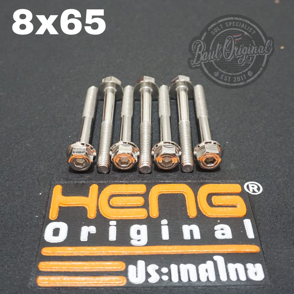 baut probolt 2kunci 2 kunci stainless 8x65 drat 12 panjang 6.5cm original heng thailand silver