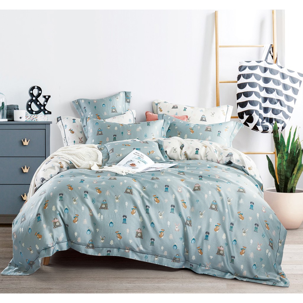 Picasso Sprei Botanic Tencel OEKO-TEX® Blue Animals