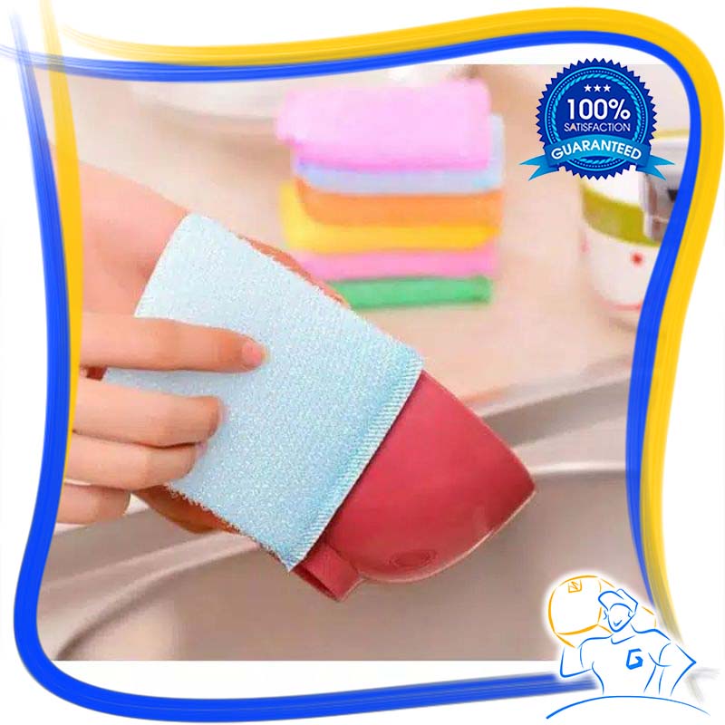 Spon Cuci Piring Gelas Busa Sabut Isi 4 pcs Warna Warni Spons Bantal Sponge