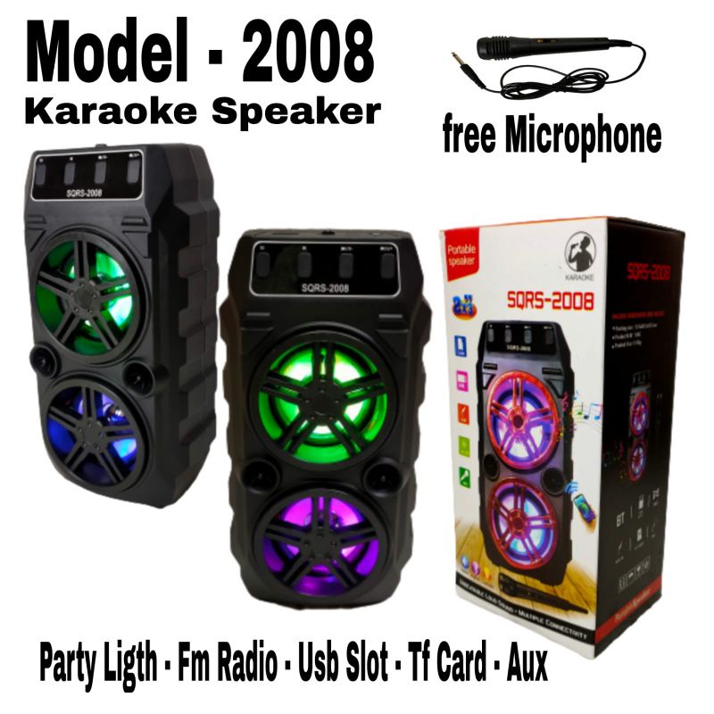 speaker bluetooth + mic karaoke SQ-2008 speaker bluetooth wireless SQ 2008 speaker karaoke