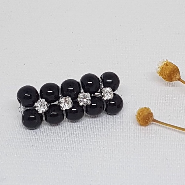Bros dagu murah I Bros mutiara I Bros permata I Bros kecil satuan-Black