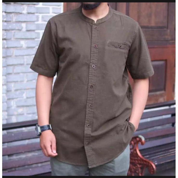 Baju koko pria lengan pendek / baju koko polos / baju koko pria terbaru 2020