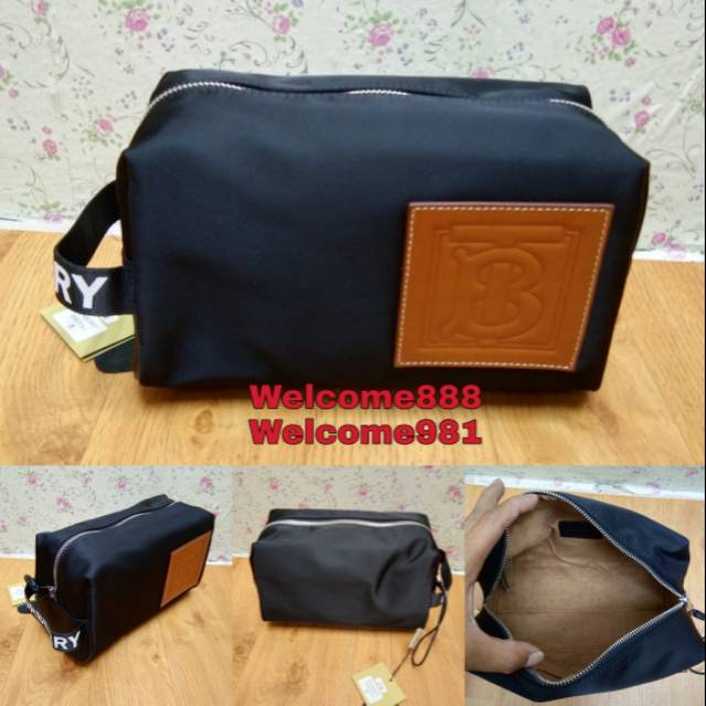 Tas burberry trevel nylon pouch qty mirror