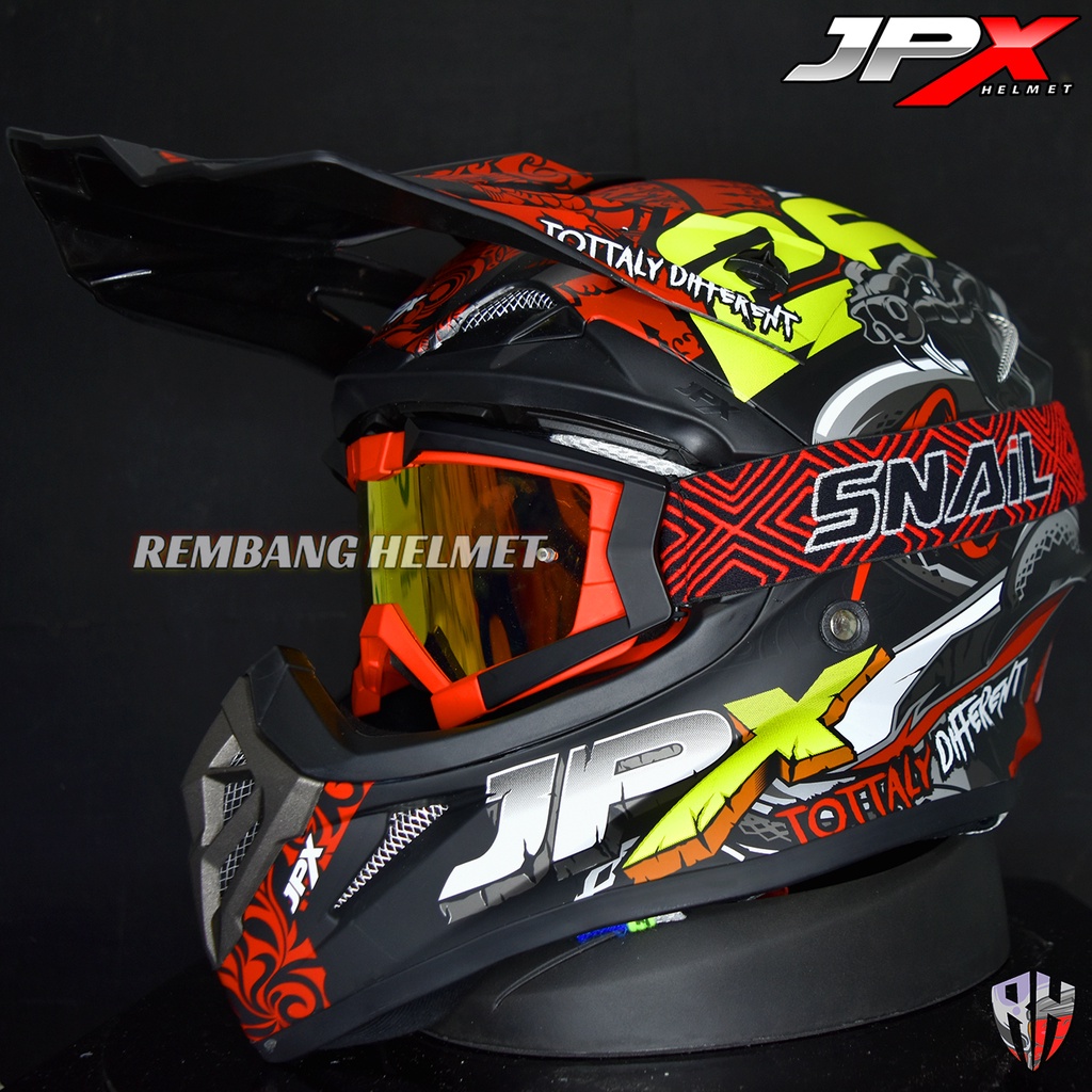 HELM JPX CROSS_FOX1 X16 - BLACK DOFF PAKET GANTENG GOOGLE SNAIL HELM JPX KLX ORIGINAL HELMET MOTO TRAIL SUPERMOTO HELM FULL FACE MOTO CROSS TERBAIK TERMURAH-MX30 MATT RED/RED