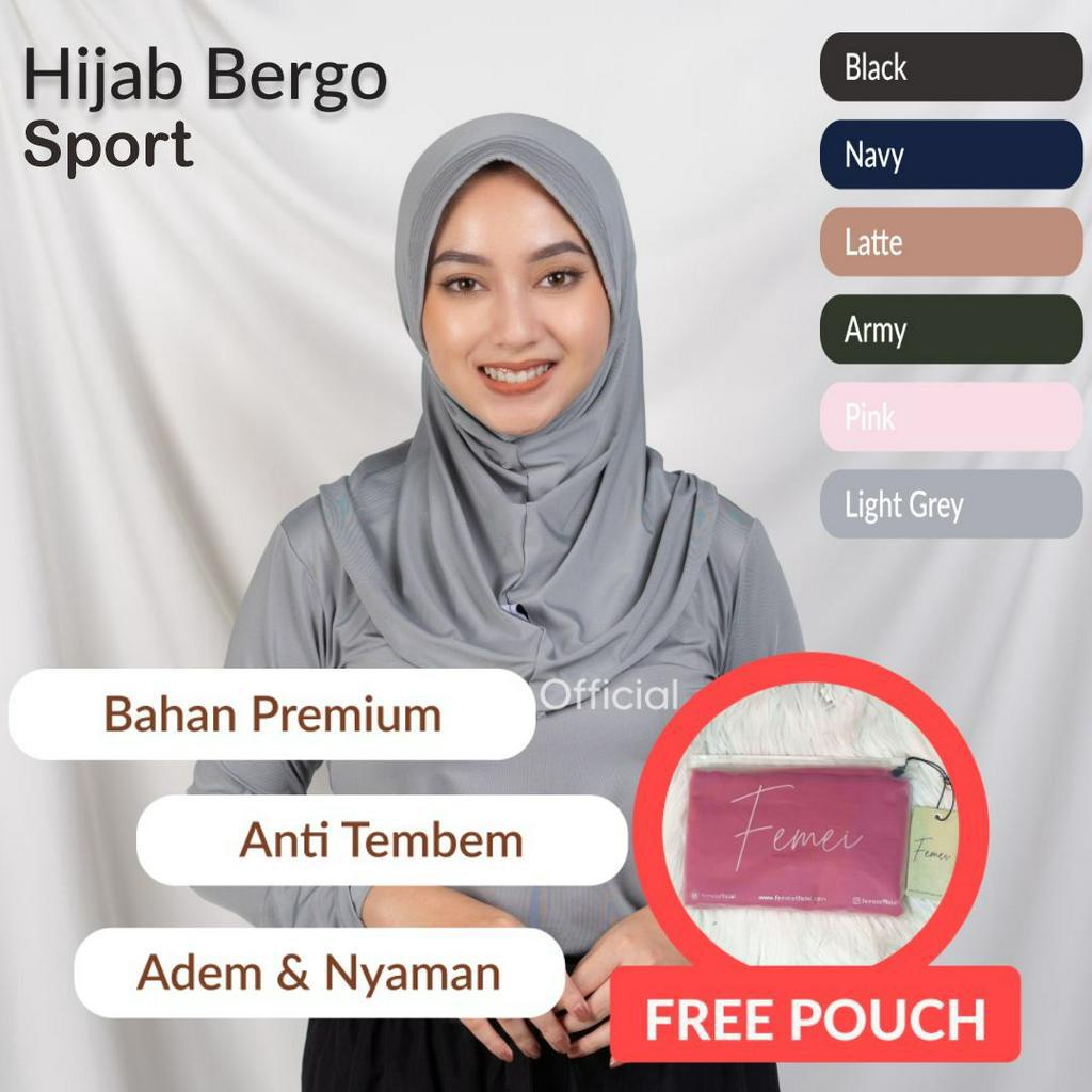 Hijab Instan Instan | Bergo Sport | Bahan Jersey | Kerudung Sporty | Krudung Premium | Jilbab Malay 