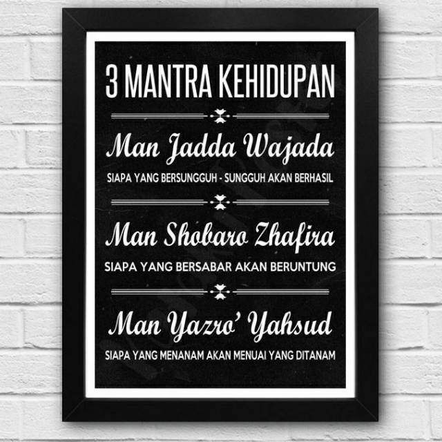 

Poster A4 , 3 mantra kehidupan