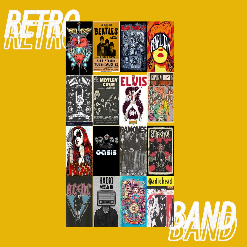 Jual POSTER BAND ROCK RETRO AESTHETIC | POSTER DINDING KAMAR BAND METAL ...