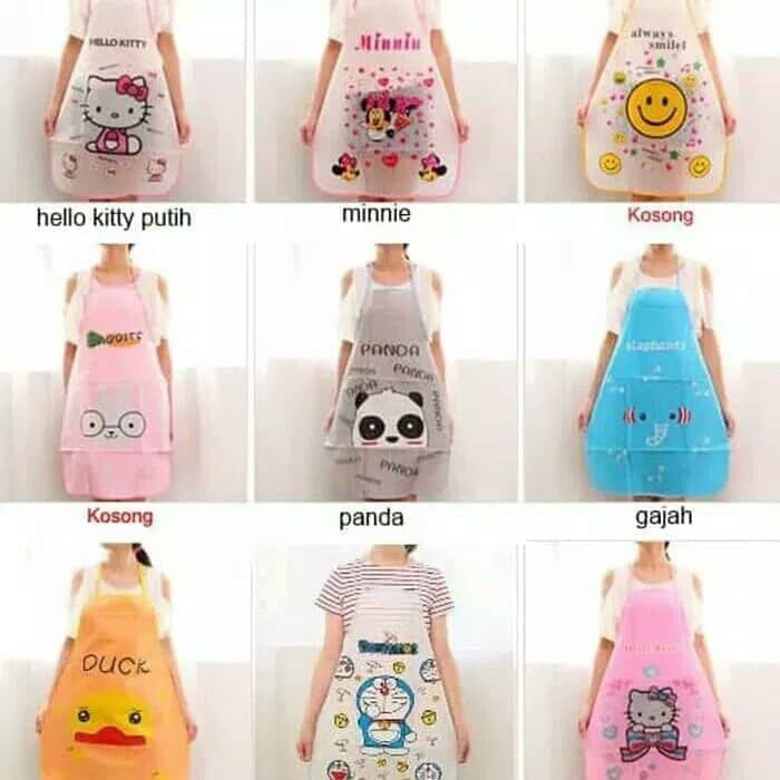 APRON MASAK/CELEMEK MASAK KARAKTER LUCU ANTI AIR