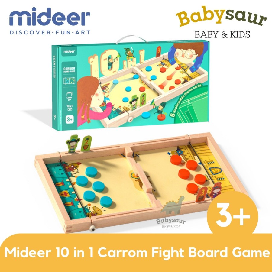 Mideer 10 in 1 Carrom Fight Mainan Karambol 10 Permainan Board Carron Game Games Anak 3+