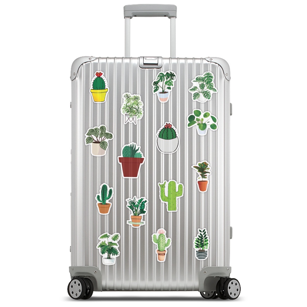 50/100Pieces Green Plant Pattern Waterproof Laptop Luggage Case Decoration Stickers