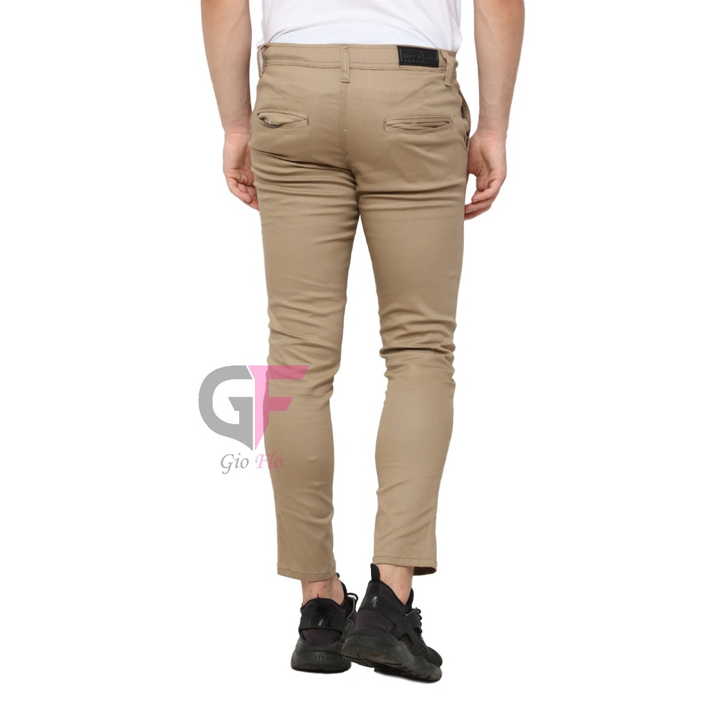 GIOFLO Celana Casual Kekinian Pria Chino Panjang Polos Coklat Tua / CLN 813