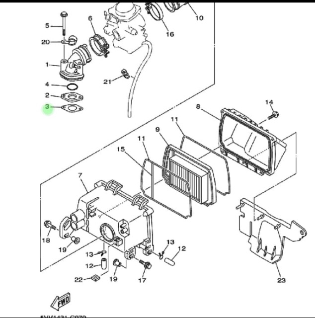 PAKING KERTAS INTAKE INTEK MANIFOLD MANIPOL  MIO LAMA NOUVO MIO SOUL FINO KARBU MIO SPORTY ASLI ORI YAMAHA 5MX E3556 01