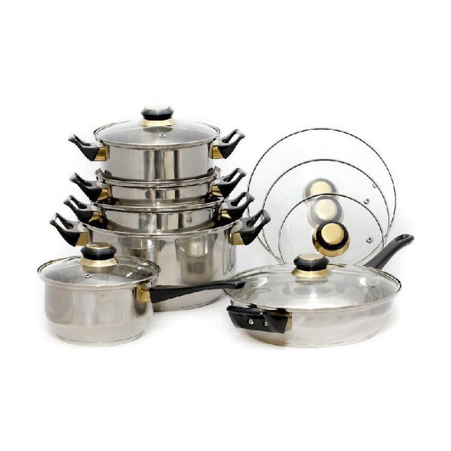 Vicenza Cookware Set Peralatan Masak Memasak Stainless Steel Panci Wajan V612