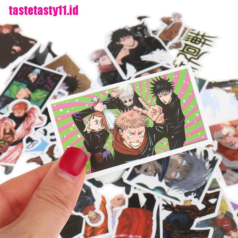 50 Pcs Stiker Desain Anime Jujutsu Kaisen Untuk Gitar / Laptop / Koper