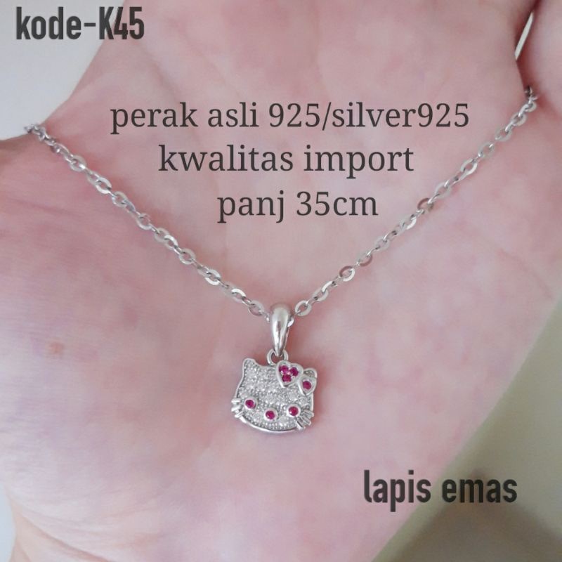 Kalung anak  perak asli 925 lapis emas anti karat/hello kitty/kalung/kalung anak/asli perak/silver