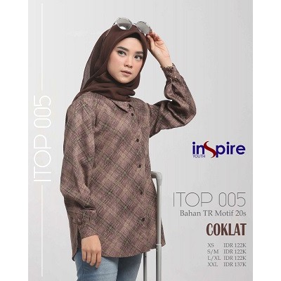 INSPIRE TOP ITOP 05 ATASAN MOTIF WANITA MUSLIMAH MODERN TRENDI KEMEJA WANITA MURAH BERKUALITAS