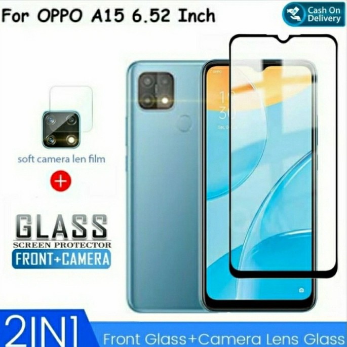 Tempered Glass Oppo A15 A15s A54 A33 A53 A52 A92 A9 A5 2020 A31 A12 A5S A7 AntiGores Protector Kamera