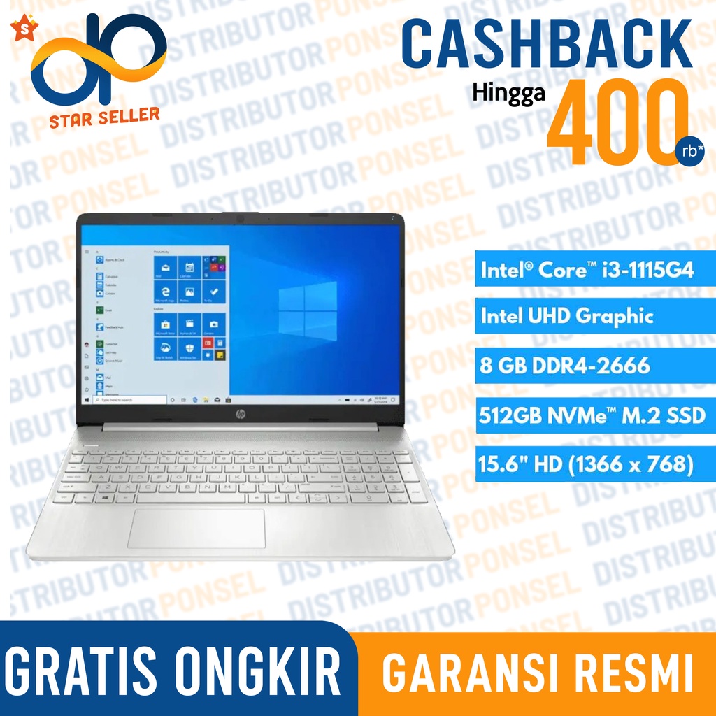 Jual Laptop HP 15s 8GB 512GB SSD i31115G4 15.6" inch OHS Win11