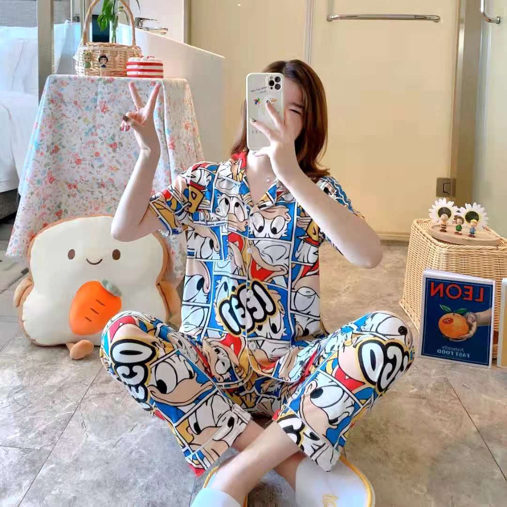 RAINBOW- Piyama /Baju Tidur Dewasa CP KRAH /Bahan katun Import motif MIX