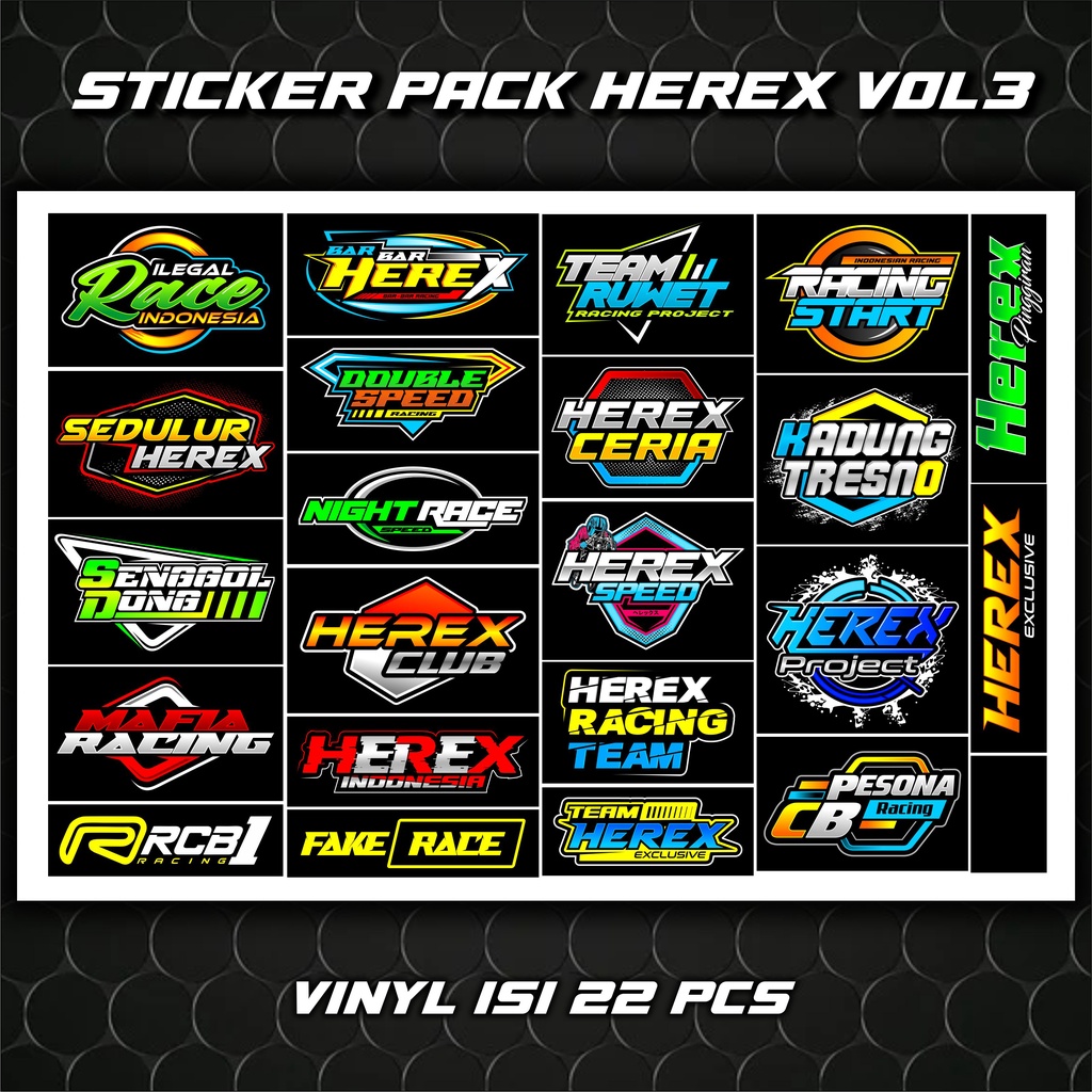 Sticker Pack Racing Sticker HEREX Stiker Motor