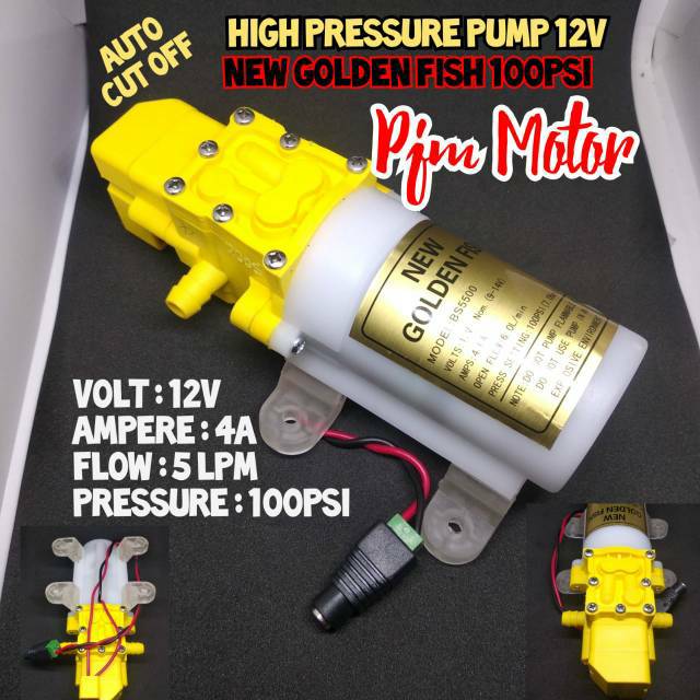 DINAMO GOLDEN FISH ONLI POMPA AIR STEAM 12V TEKANAN TINGGI ALAT CUCI MOTOR DISENFEKTAN AC DC
