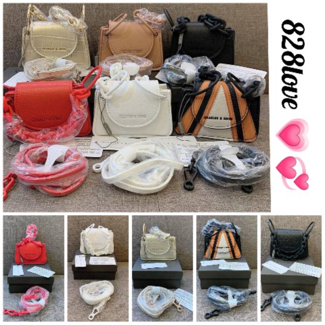 Tas Wanita Charles and Keith MINI MULTI /RED/WHITE /BLACK /GOLD