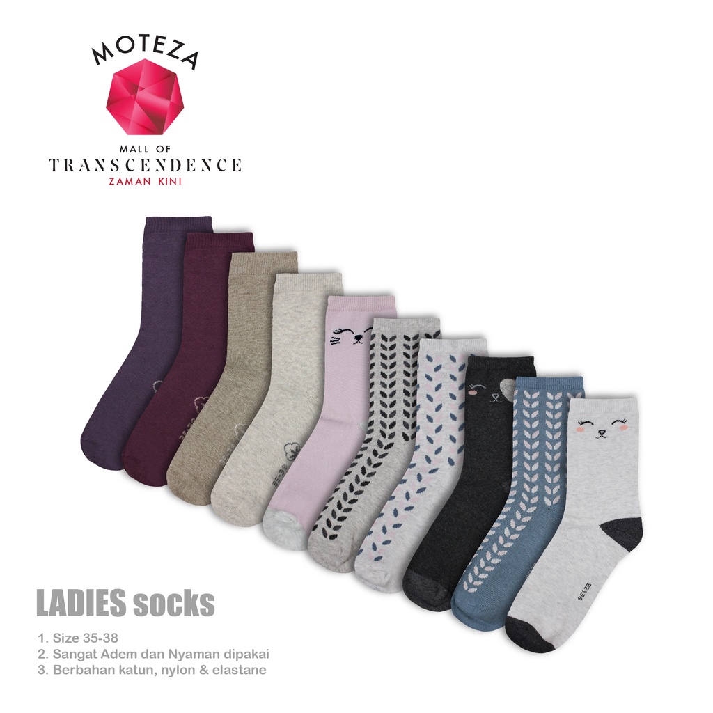 Moteza Kaos Kaki Wanita / Ladies Socks - PREMIUM M (Size 35-38)