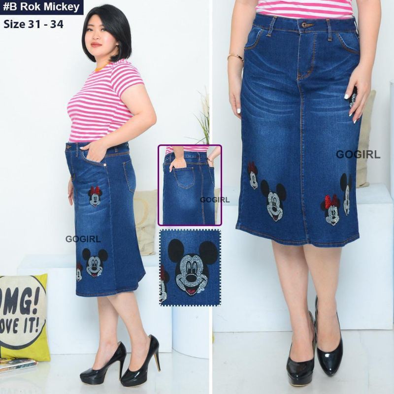 TR12-rok jeans wanita mickey size 31-34
