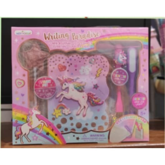 

(TERLARIS) Sale mainan: HotFocus Writing Paradise Unicorn Stationary Set