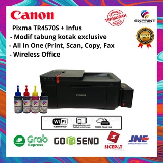 Printer Canon TR4570s Print Scan Copy Fax + wifi + Infus tabung kotak exclusive dengan kran pengunci