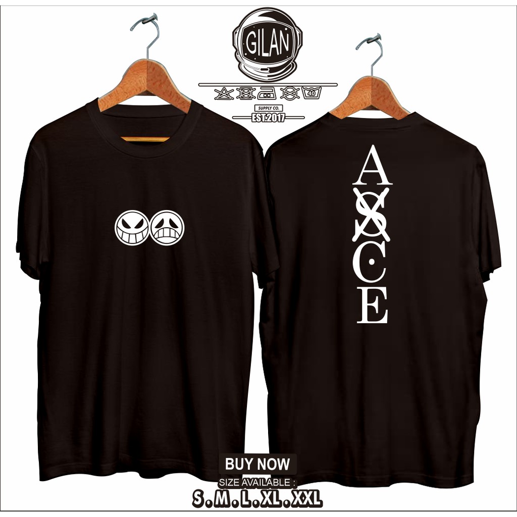 Kaos Baju Portgas D Ace Asce Logo Punggung Anime Kaos One Piece