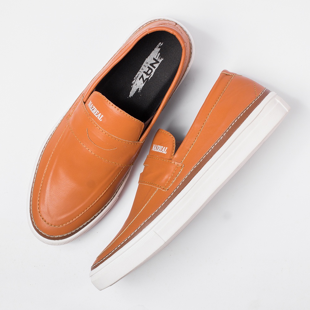 KEIZA MUSTARD |ManNeedMe x NAZ| Sepatu Sneakers Pria Casual Slip On Shoes ORIGINAL