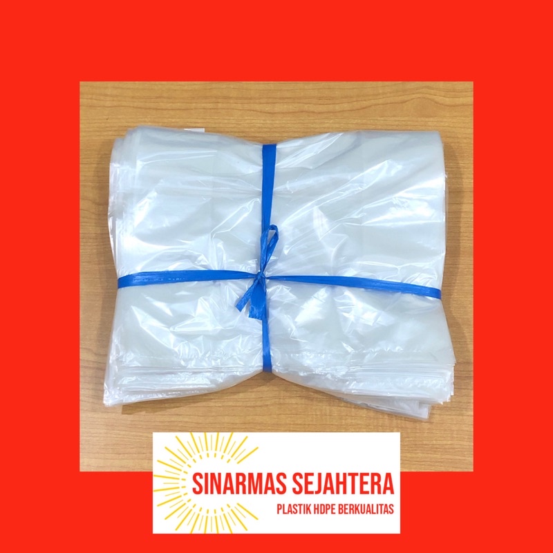 Kantong kresek / kantong plastik bening kiloan uk 28