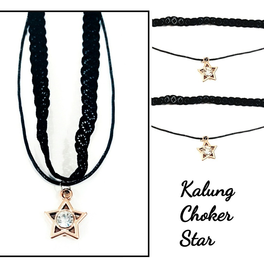 kalung choker double tali star (STA)