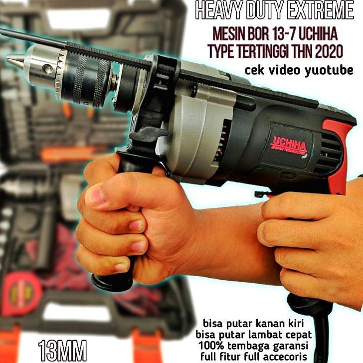 ➥ Promo Mesin bor 13mm 10mm komplit set mata listrik baja besi kayu tembok drill uchiha uciha poles