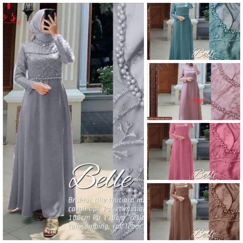 BELLE MAXY DRESS BRUKAT TILE MURIARA MIX ROBERTO SZ XL