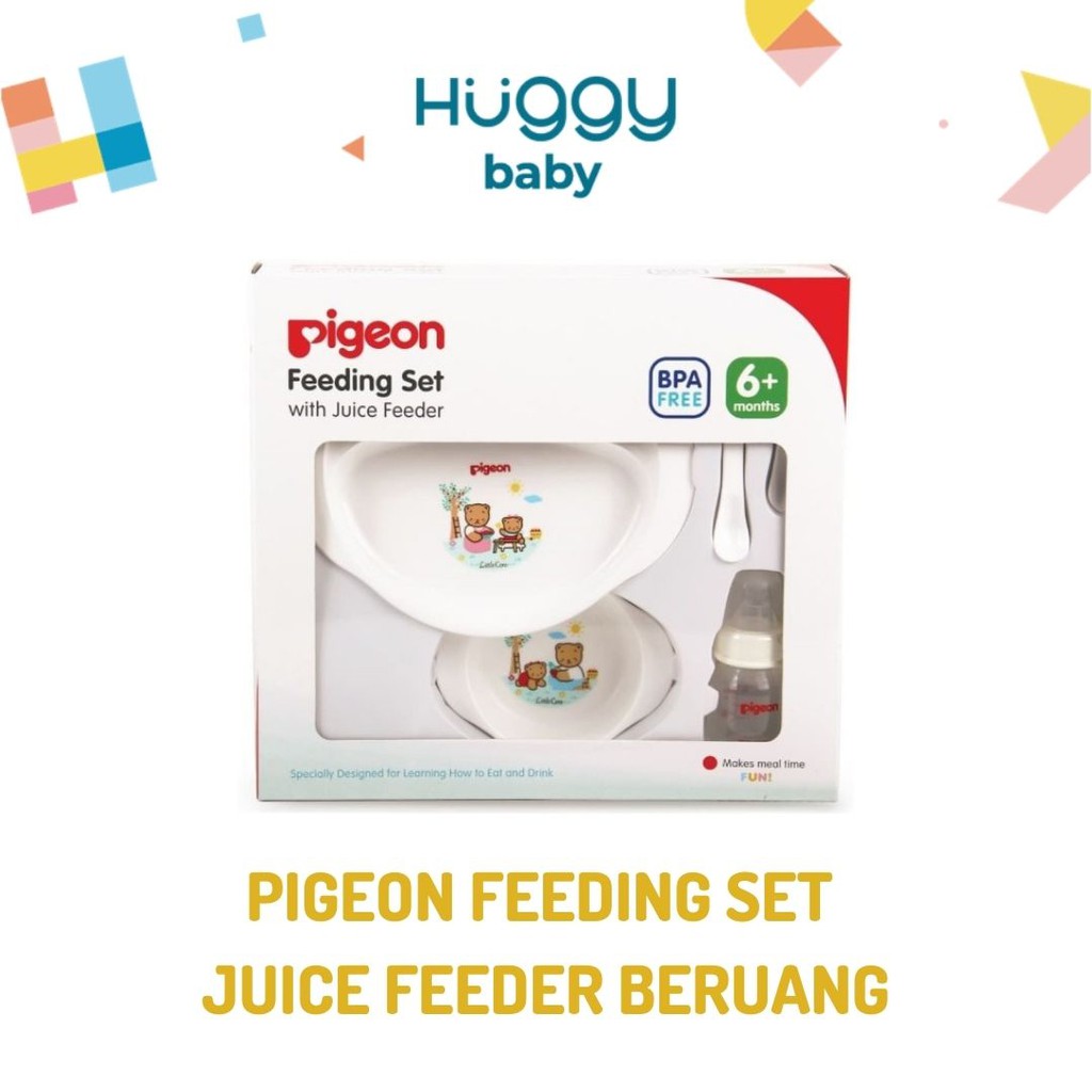 Pigeon Feeding Set With Juice Feeder BERUANG Perlengkapan Makan Bayi