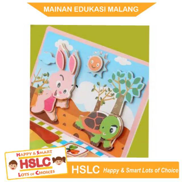  MAINAN  EDUKASI MALANG  PUZZLE JIGSAW KAYU  3D POP UP LUCU 