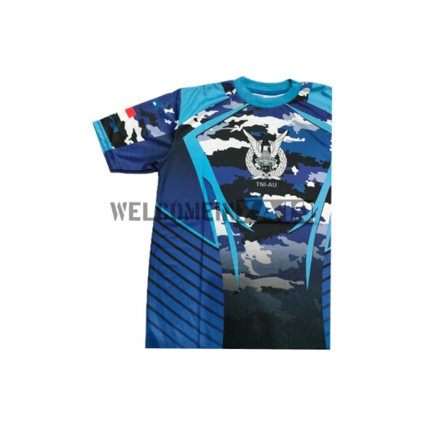 Kaos Pendek Full Print Jersey Drifit Loreng TNI AU / Oblong Loreng Swabuana Premium