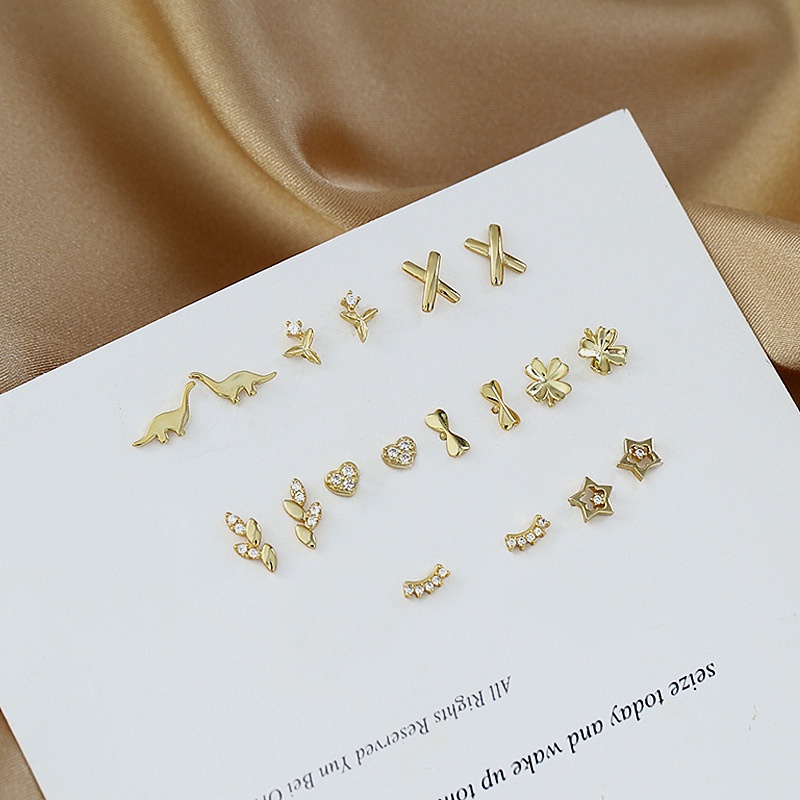 Fashion Fresh Golden Personality Small Ear Studs