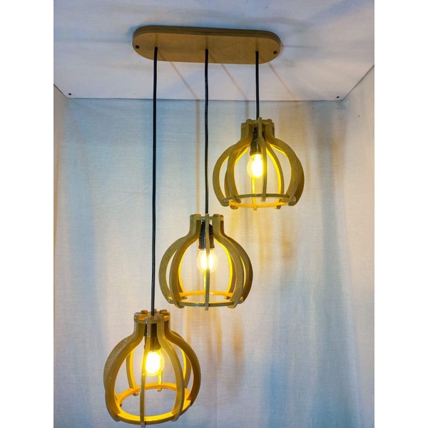 Lampu Gantung Hias isi 3 pcs konsep estetik, cafe, dapur dan rumahan