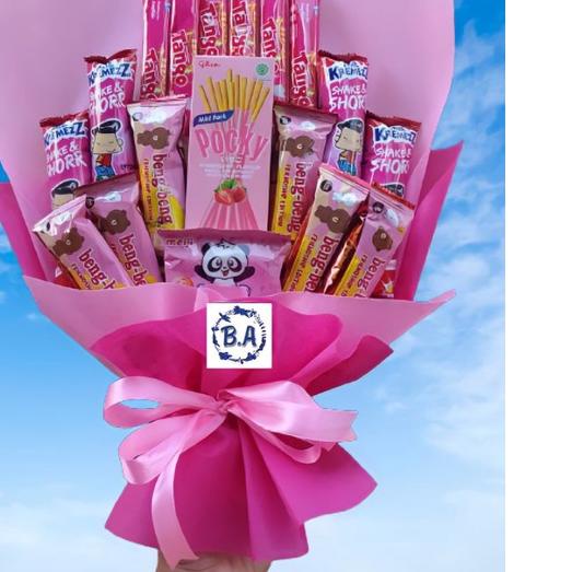 

Diskon✔️(S) BUKET PINK CANTIK POCKY/Anniversary/bingkisan Snack Ulang Tahun/Ultah/Wisuda|SQ4