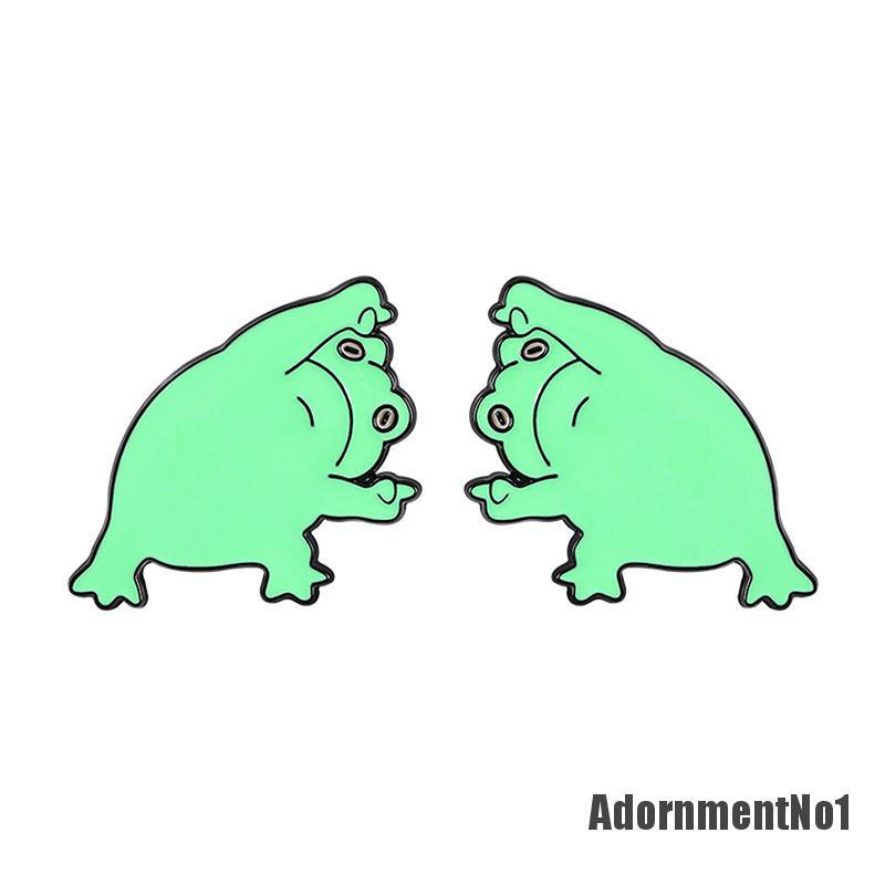 (Adornmentno1) Bros Pin Enamel Desain Katak Lucu Hias Cermin